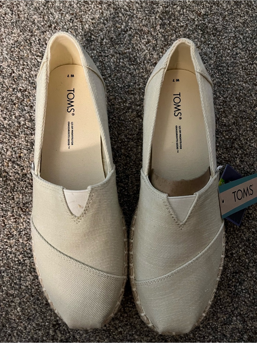 TOMS Women's Cream Canvas Alpargata Slip-On